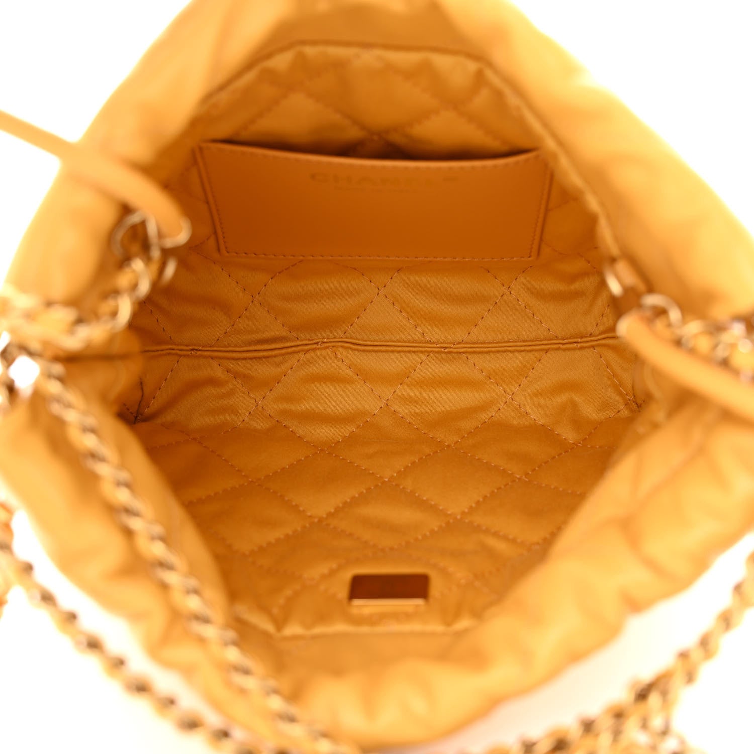 Chanel Shiny Calfskin Quilted Mini Chanel 22 Yellow 5 of 10