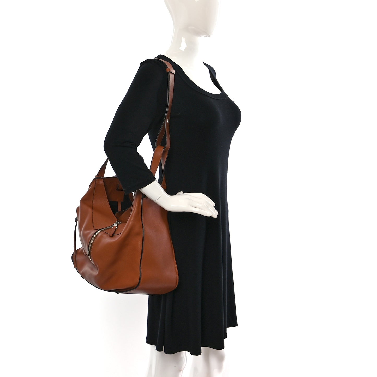 Calfskin Medium Hammock Shoulder Bag Tan