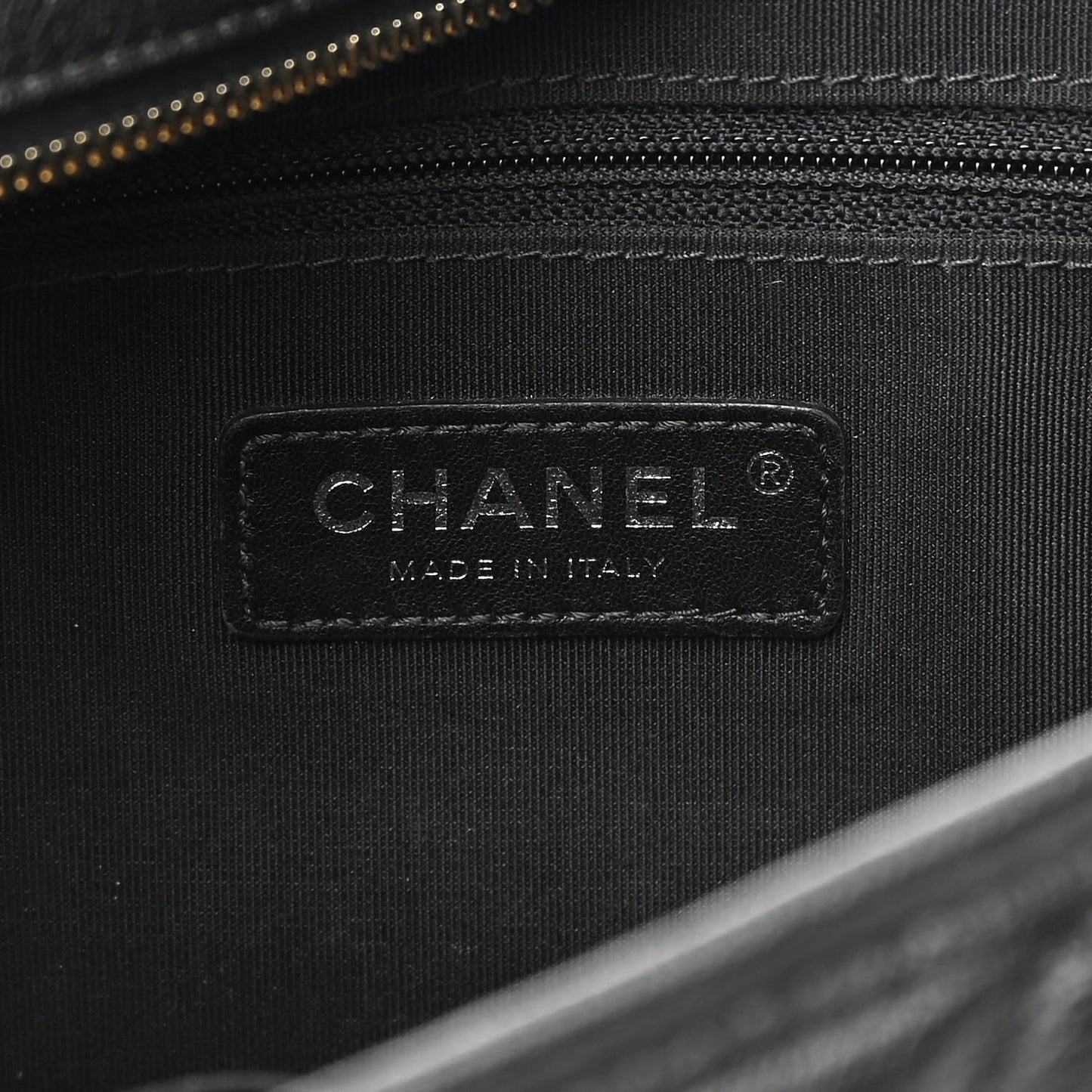 Patent Goatskin Quilted Medium Gabrielle Hobo Black