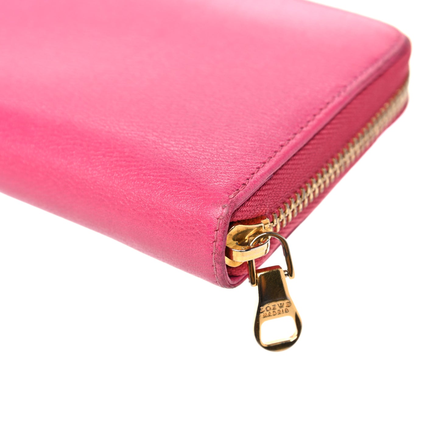 Calfskin Zip Around Wallet Pink