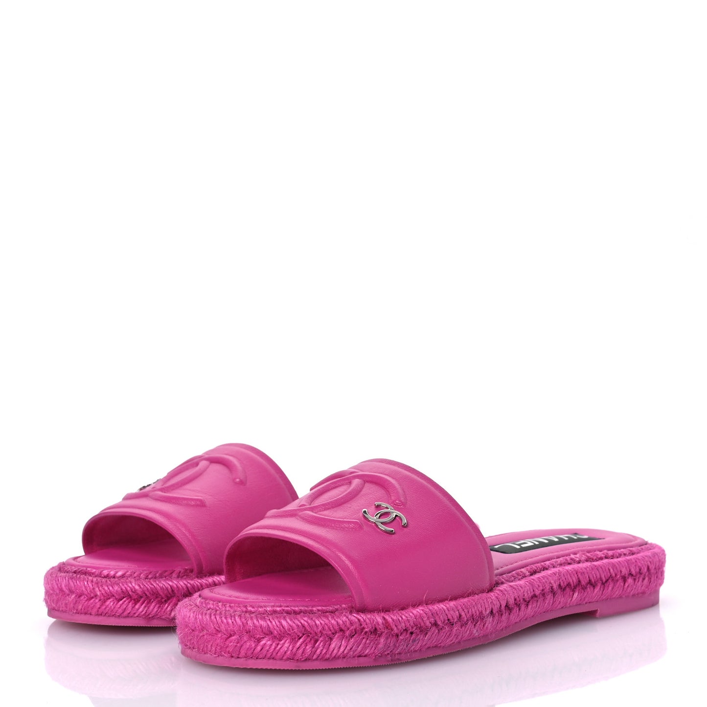 Lambskin Cord Braided Slide Sandals 37 Pink