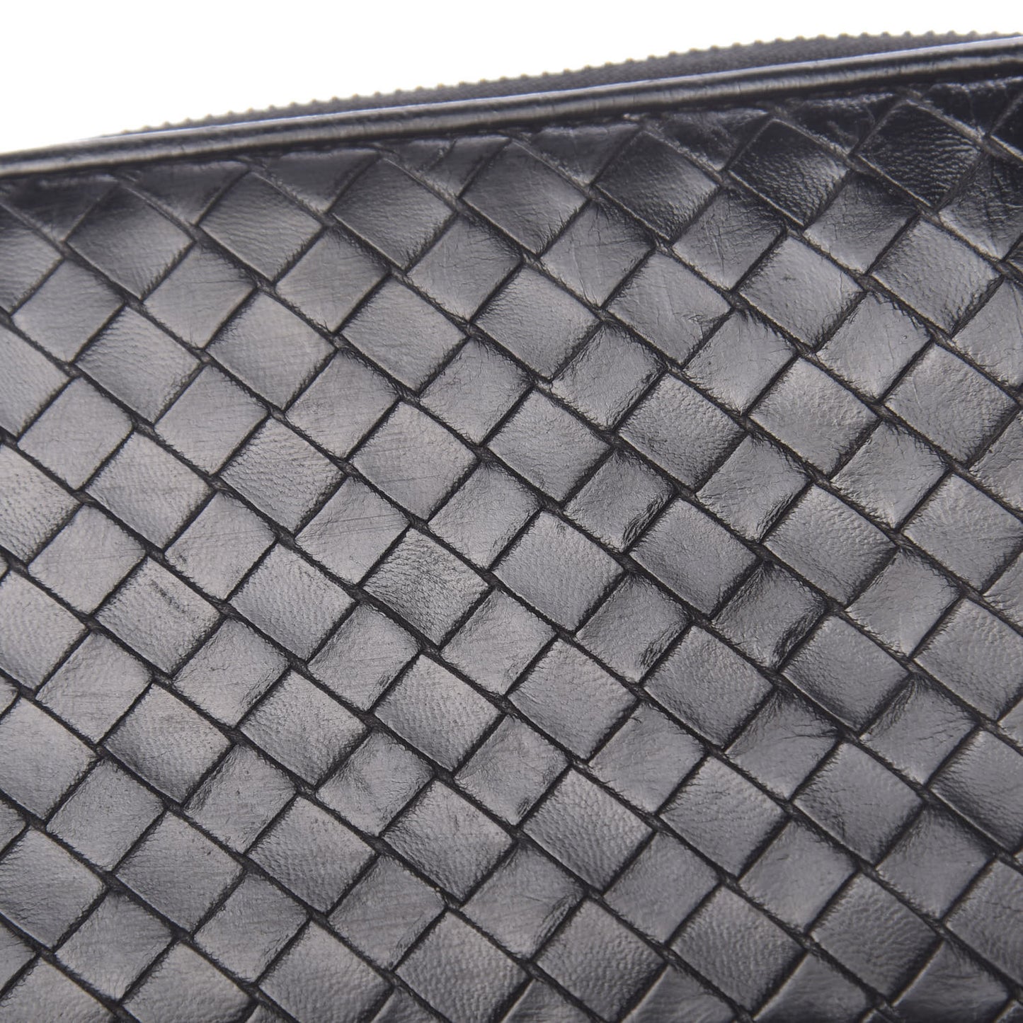 Nappa Intrecciato Zip Around Wallet Black