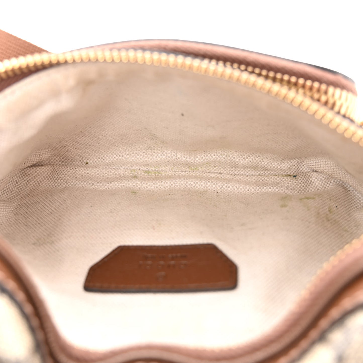 GG Supreme Monogram Textured Calfskin Retro Interlocking G Belt Bag Beige Ebony Brown Sugar