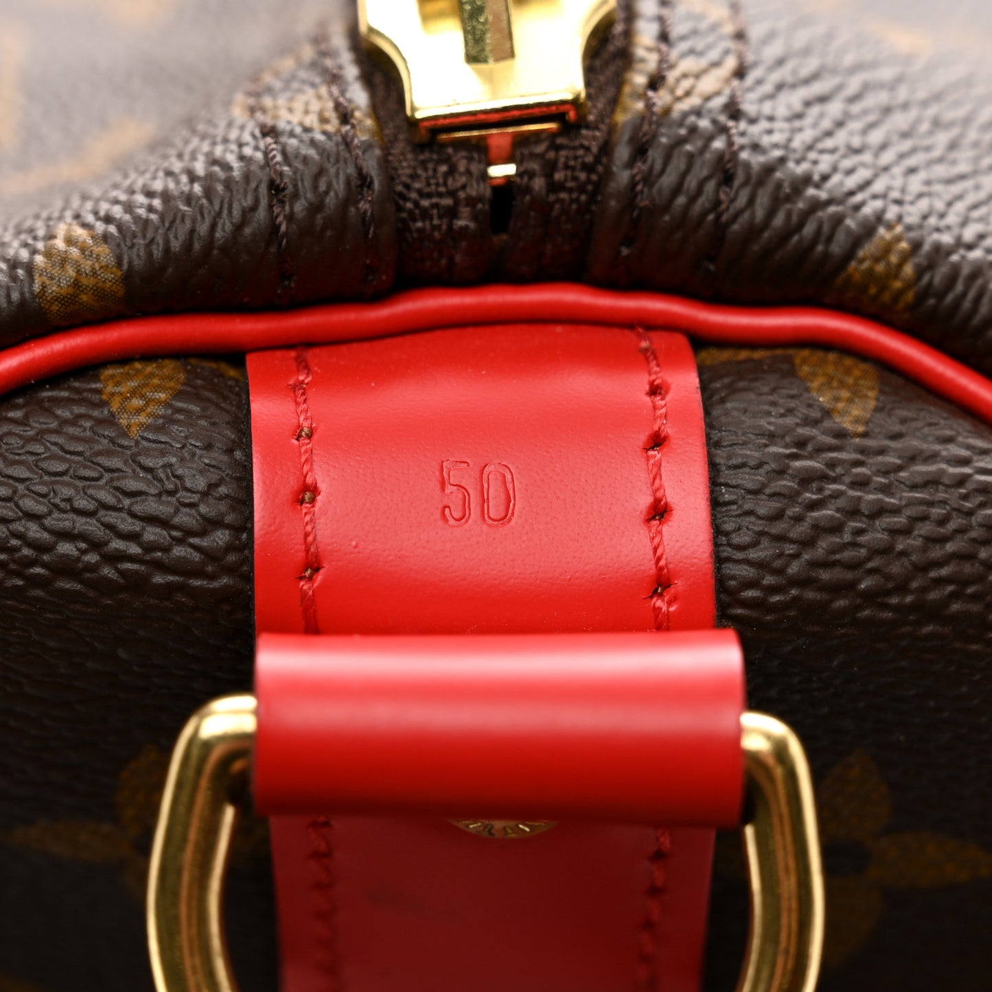 Calfskin Monogram Keepall Bandouliere 50 Coquelicot
