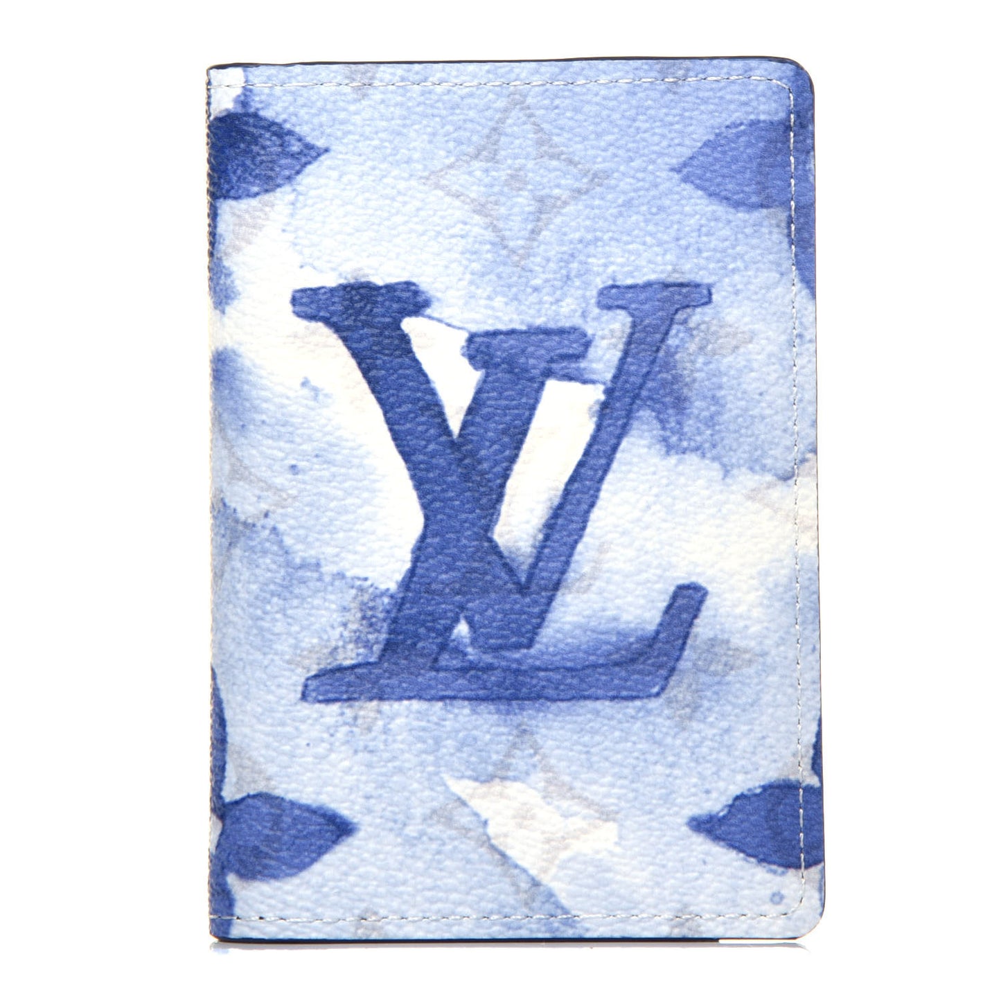 Monogram Watercolor Pocket Organizer Blue