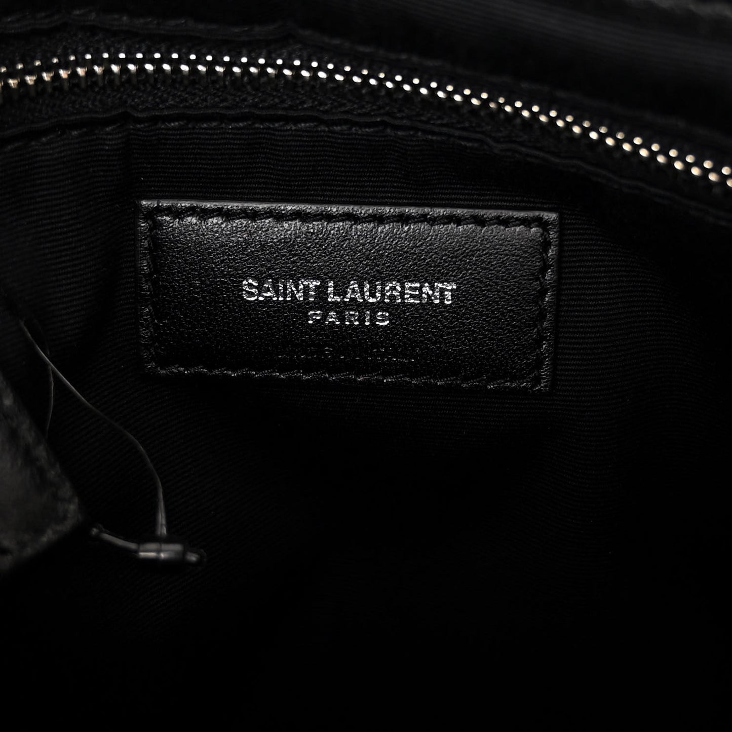 Calfskin Y Quilted Monogram Large Loulou Chain Satchel Black