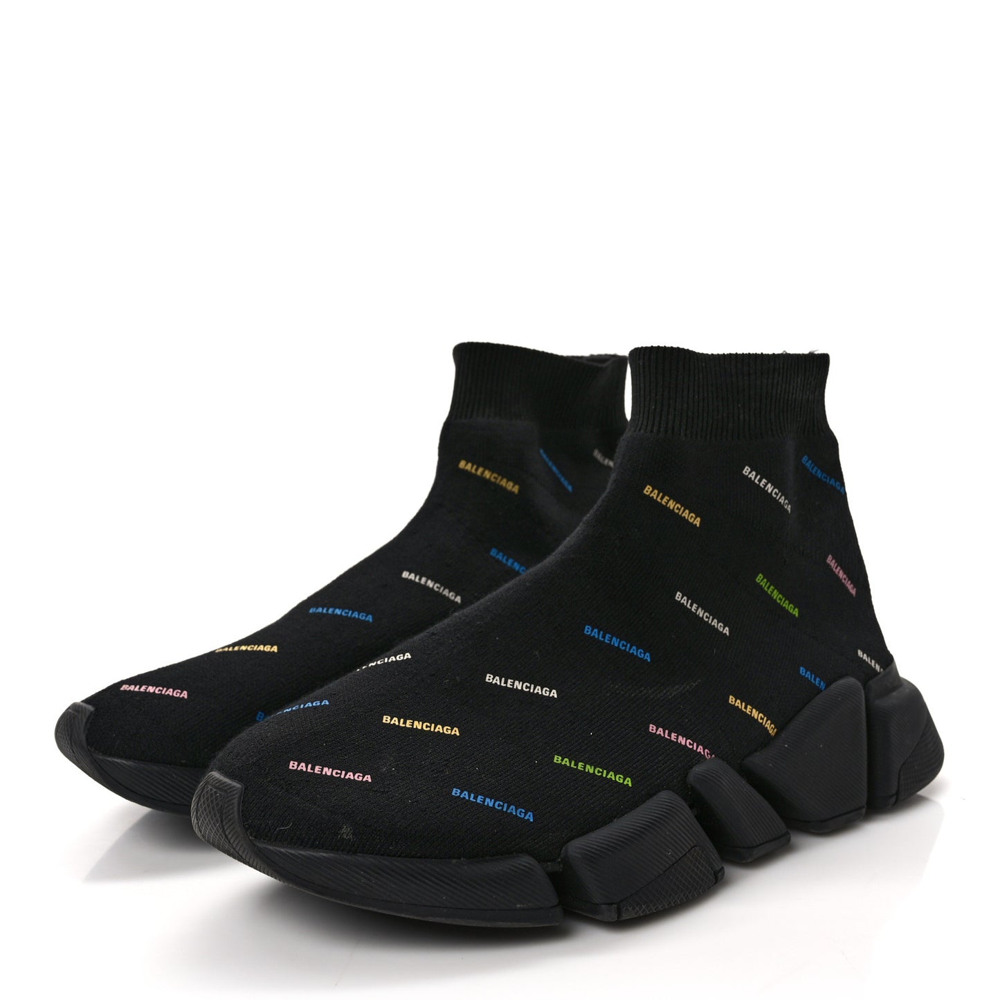 Technical 3D Recycled Knit Allover Logo Mens Speed 2.0 Sneakers 40 Black Multicolor