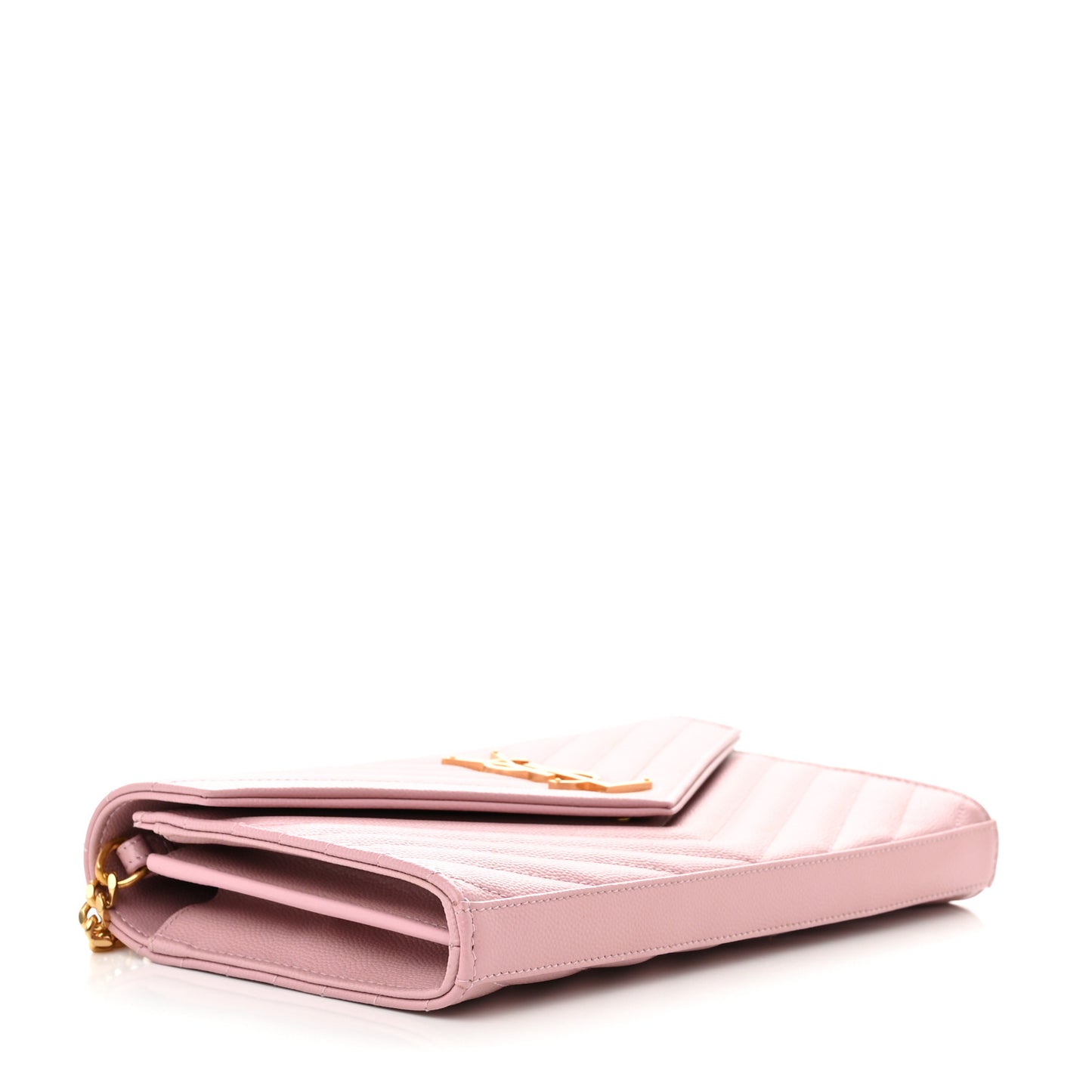 Grain De Poudre Matelasse Chevron Monogram Chain Wallet Tender Pink