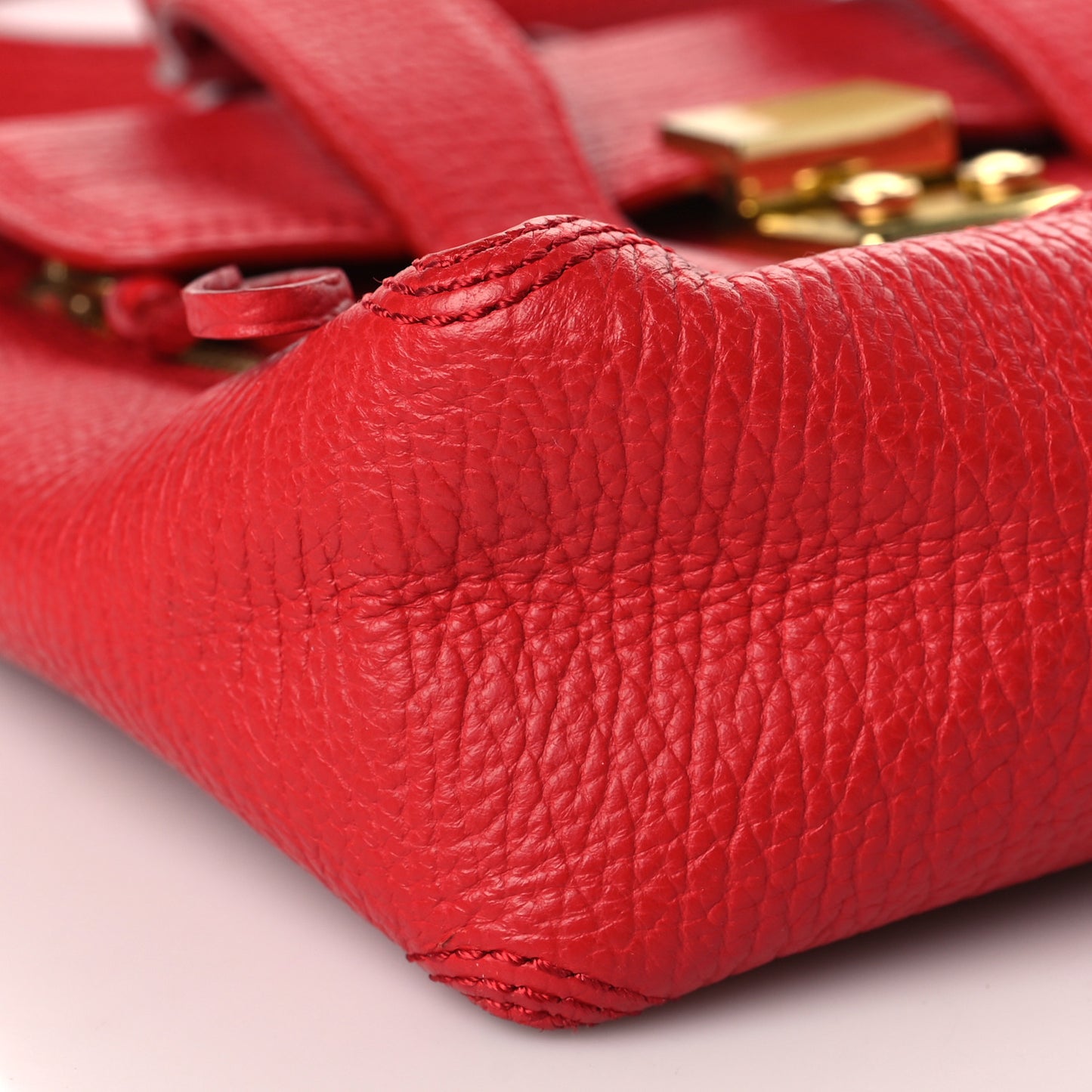 Textured Calfskin Mini Pashli Satchel Red