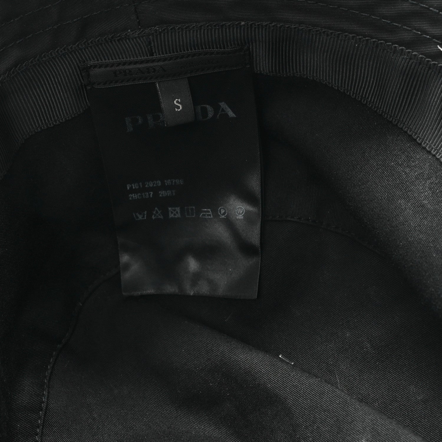 Prada Re-Nylon Rubber Logo Bucket Hat S Black 8 of 9