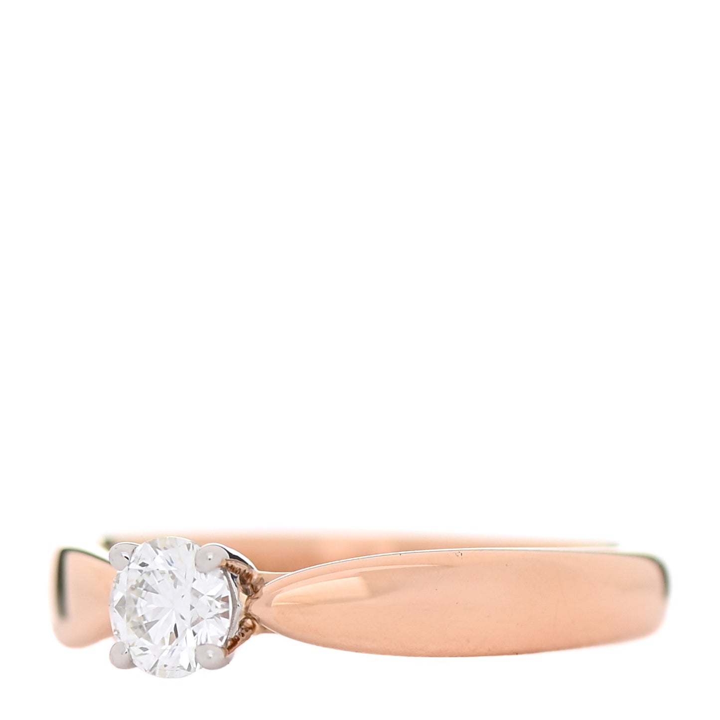18K Rose Gold Platinum Diamond .21ct Harmony Solitaire Engagement Ring 45 3.5