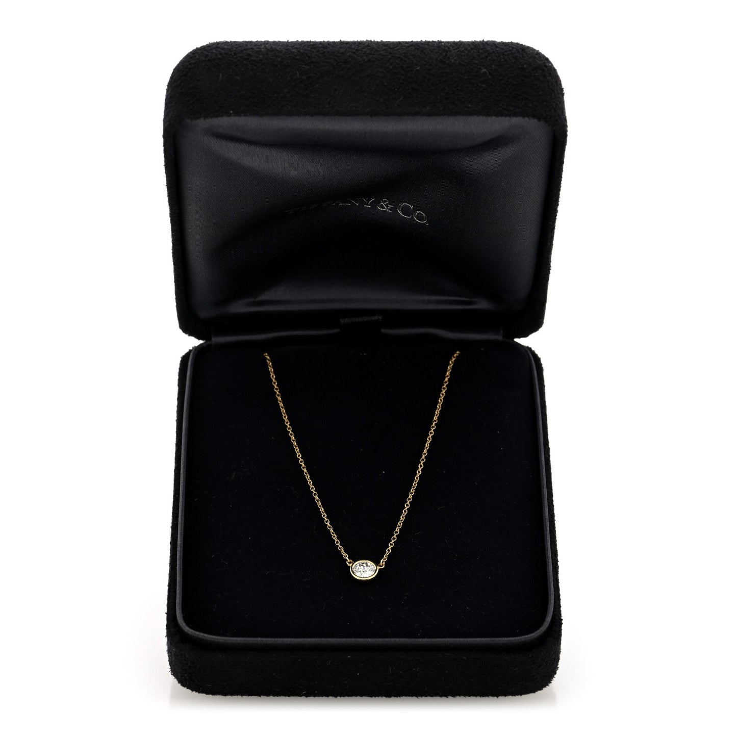 18K Yellow Gold Diamond .41ct Elsa Peretti Diamonds by the Yard Pendant Necklace