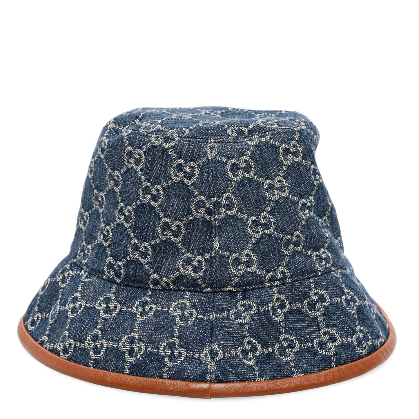 Washed Jacquard Denim Nappa GG Monogram Oscar Bucket Hat S Denim Cuir