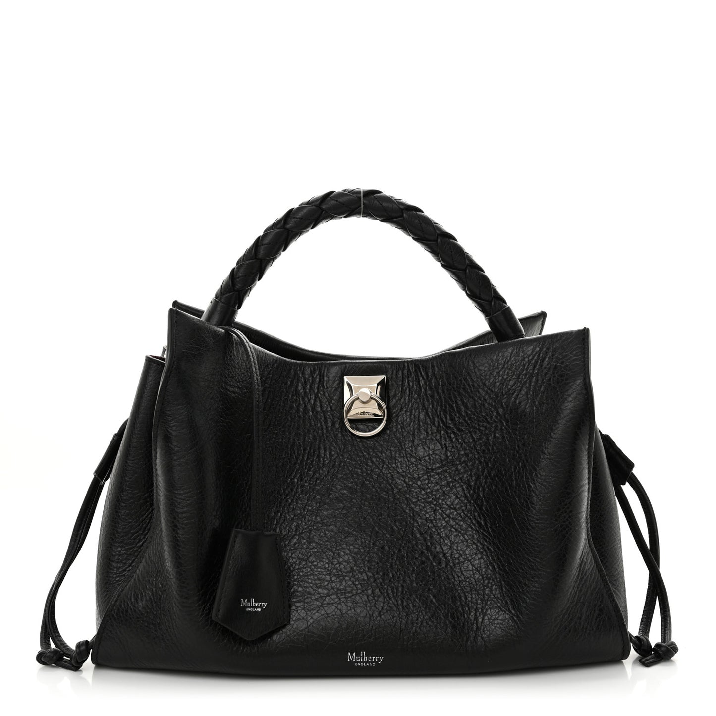 High Shine Calfskin Iris Tote Black
