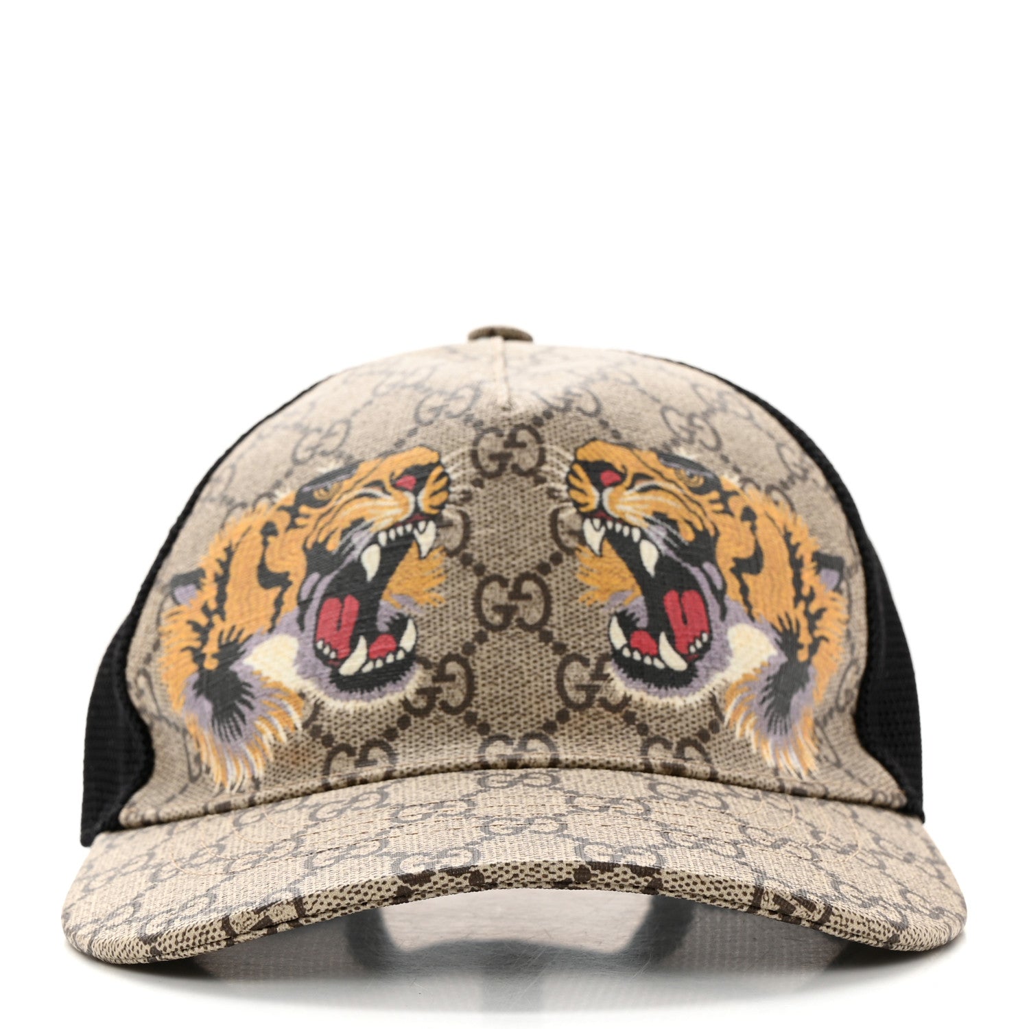 Gucci GG Supreme Monogram Tiger Print Baseball Hat M 58 Beige 3 of 10