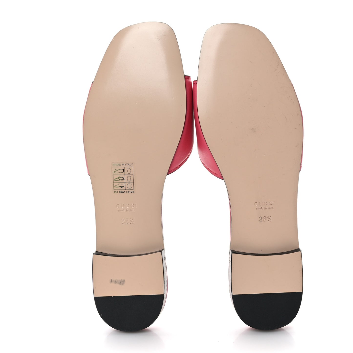 Cosmos Softy Calfskin Interlocking G Cut Out Slide Sandals 38.5 Rhodamine Pink