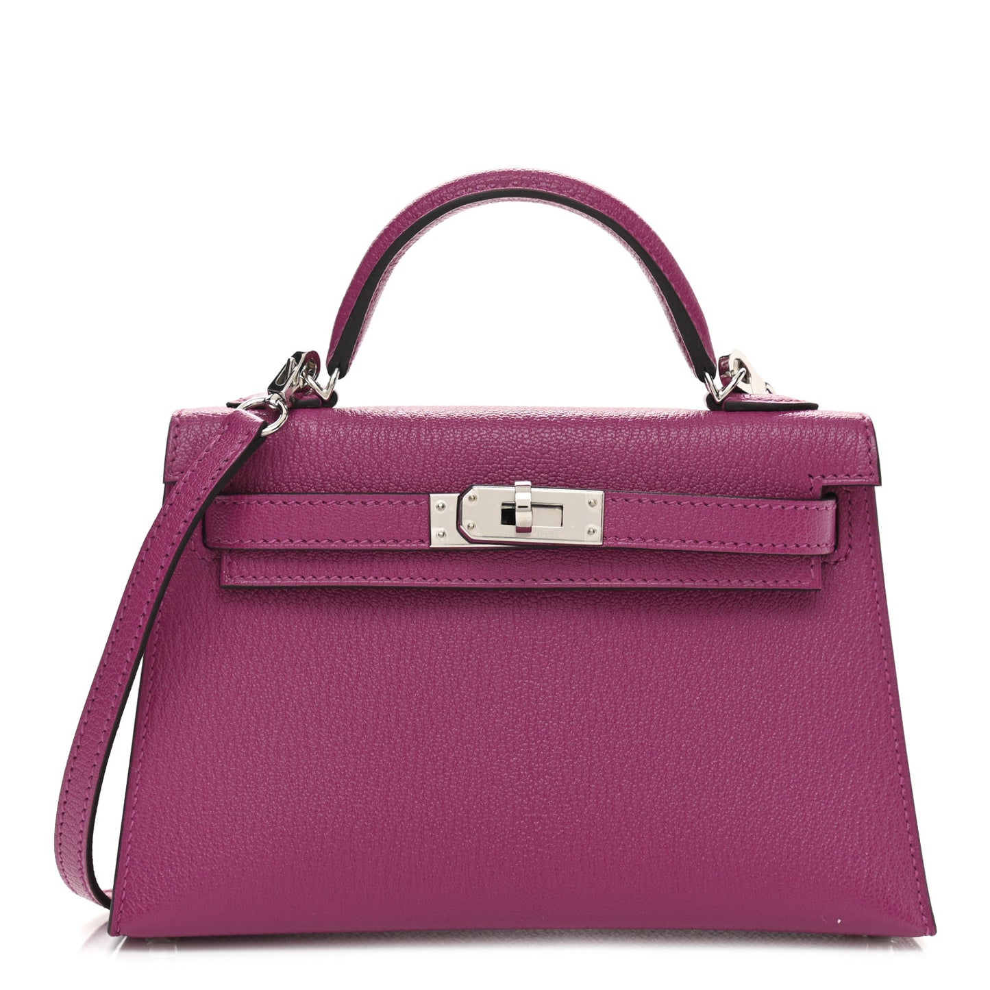 Chevre Mysore Mini Kelly Sellier 20 Rose Pourpre