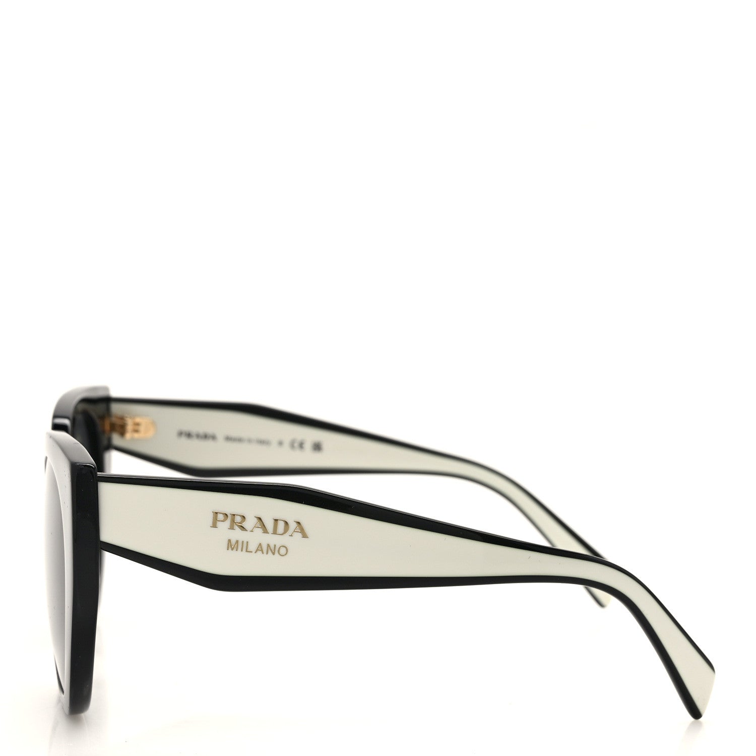 Prada Acetate Sunglasses SPR 14W Black White 3 of 7