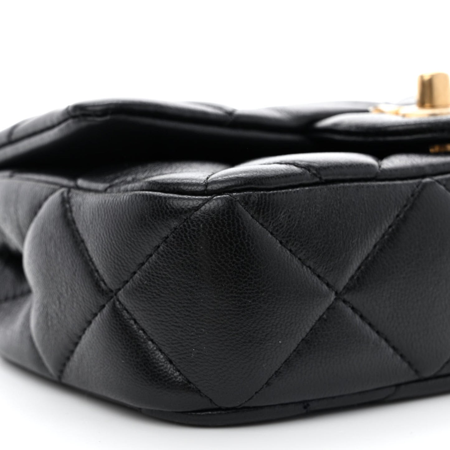 Lambskin Pearl Quilted Mini Flap Black