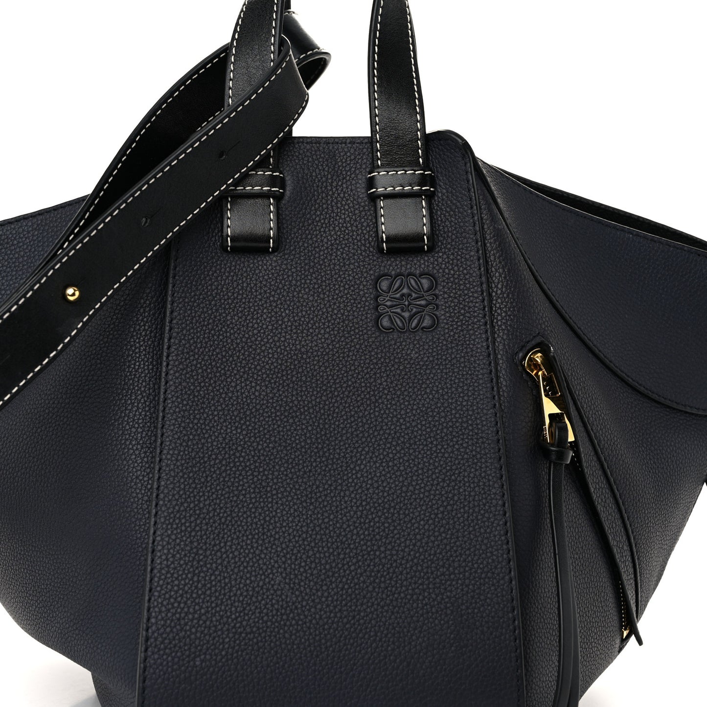 Calfskin Small Hammock Shoulder Bag Midnight Blue Black