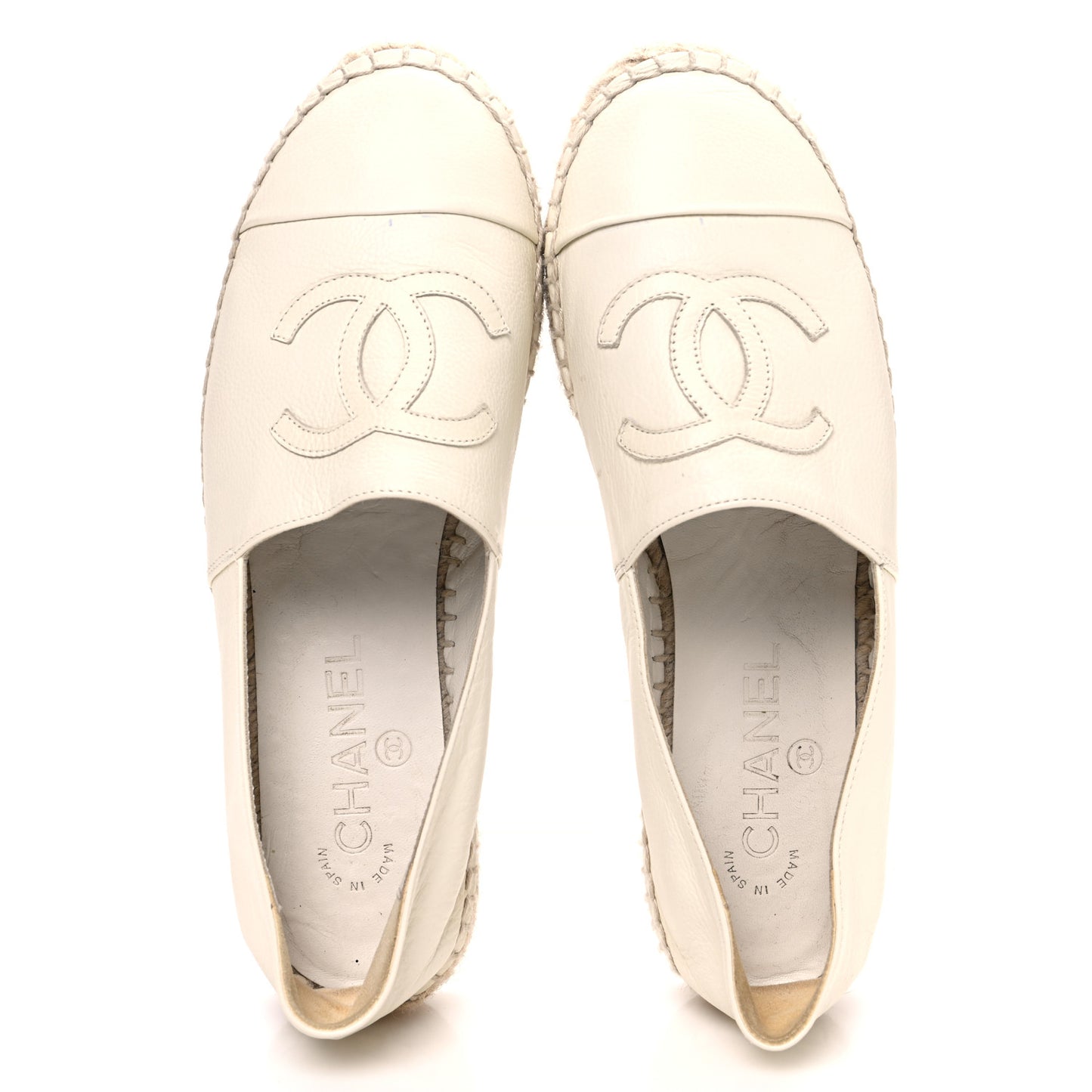 Lambskin CC Espadrilles 37 White