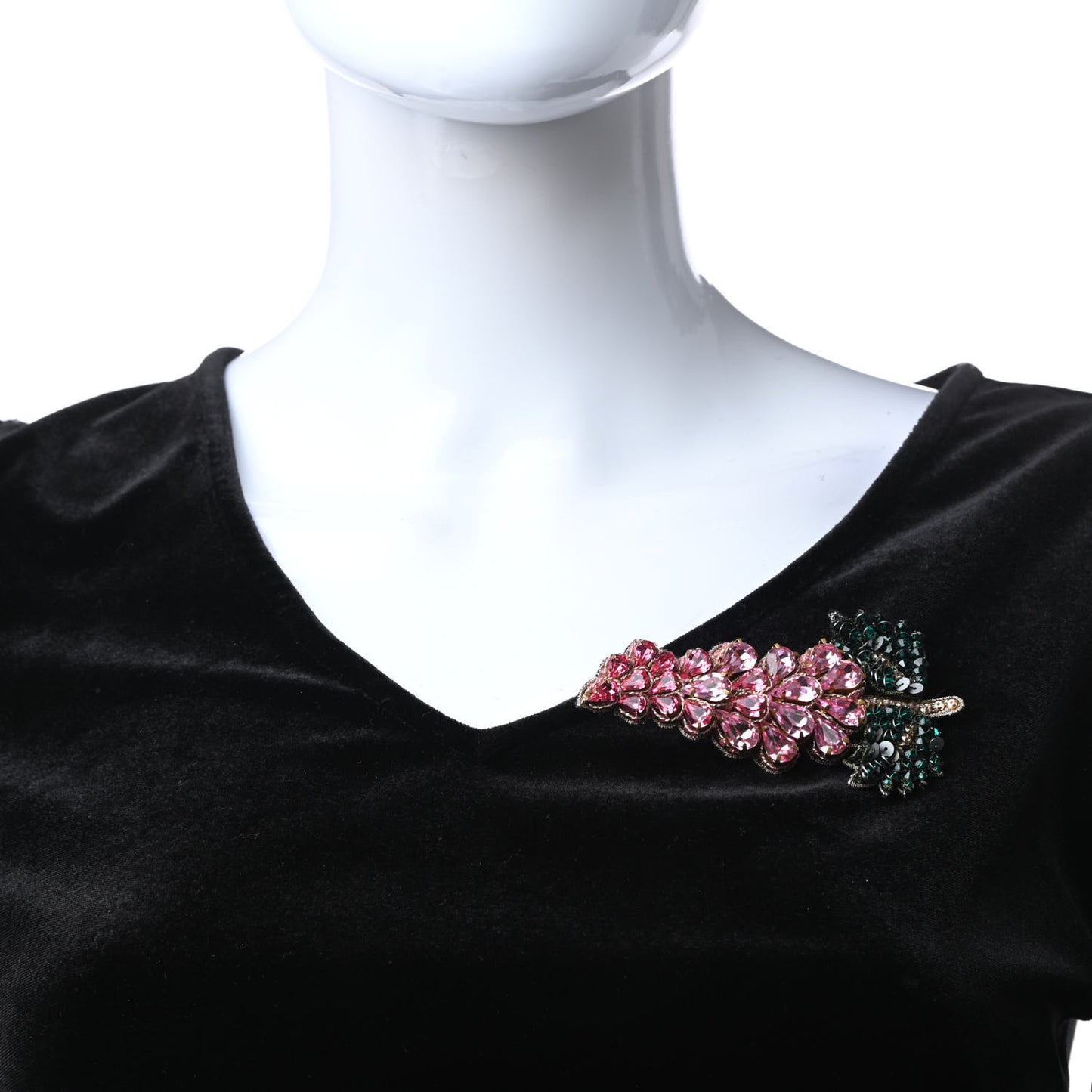 Crystal Sequin Grapes Brooch Pink Green