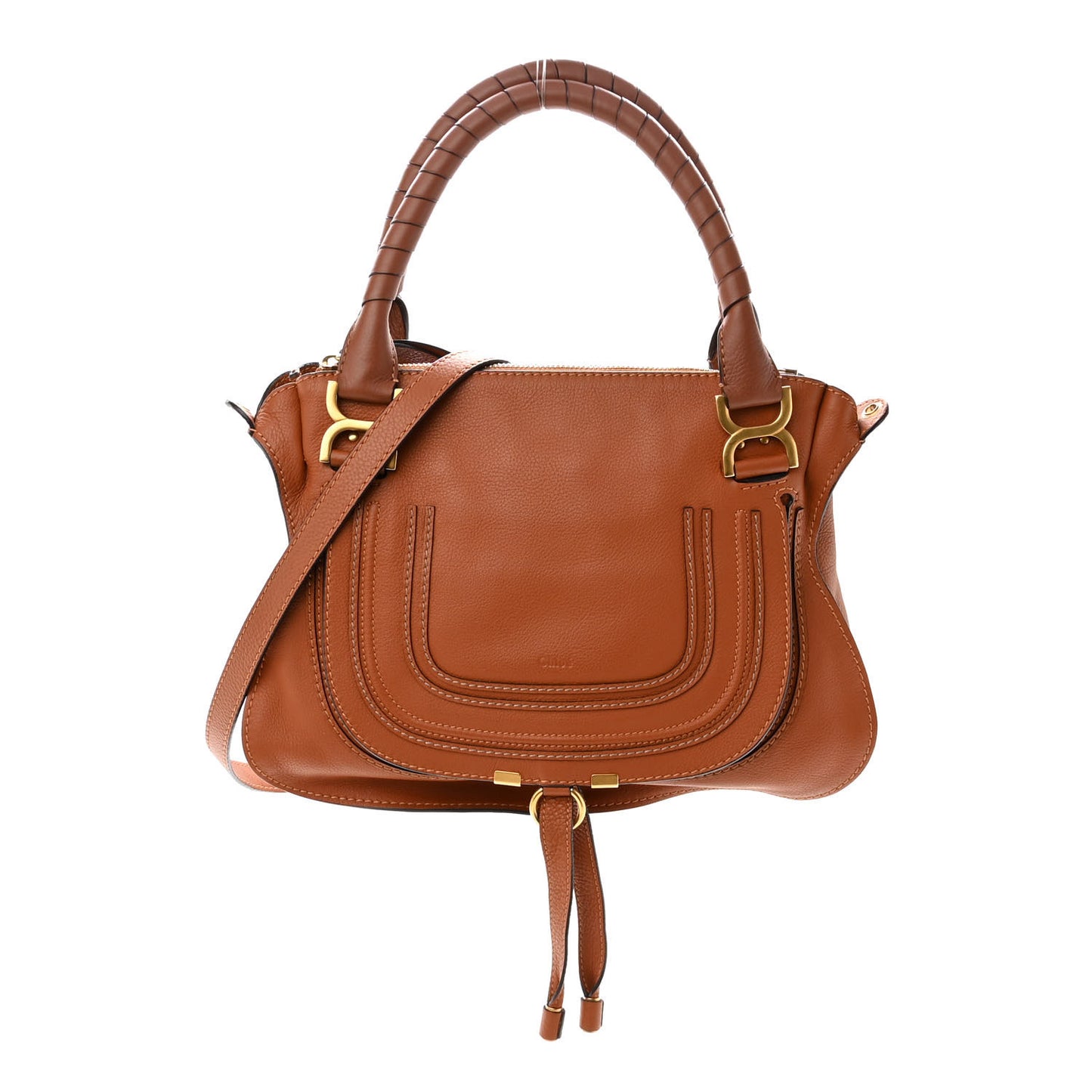 Calfskin Medium Marcie Satchel Tan