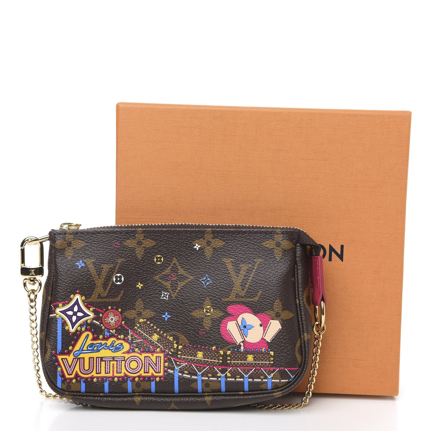 Monogram 2020 Christmas Animation Roller Coaster Mini Pochette Accessories Pivoine