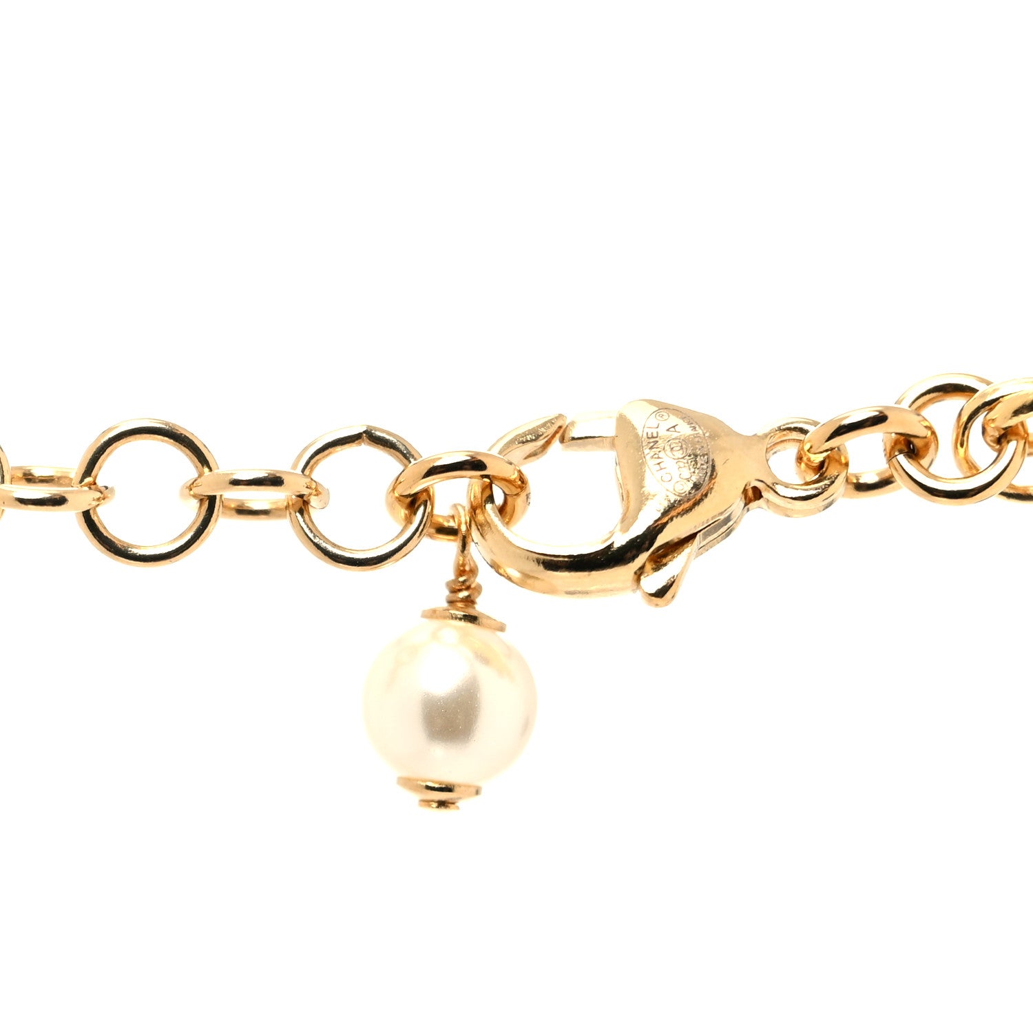 Chanel Graduated Pearl Crystal CC Short Necklace Gold Black Grey 4 of 5