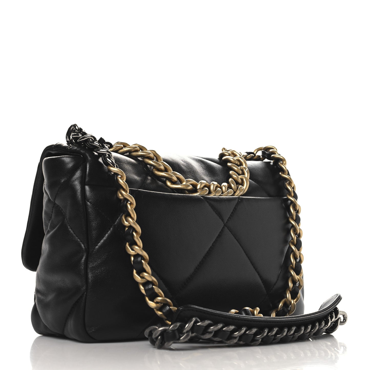 Lambskin Quilted Medium Chanel 19 Flap Black