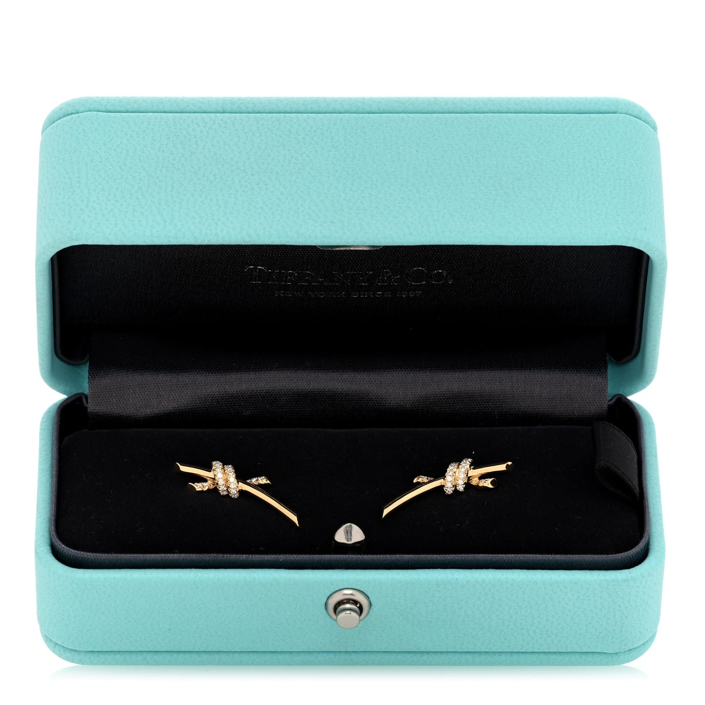18K Yellow Gold Diamond Tiffany Knot Earrings