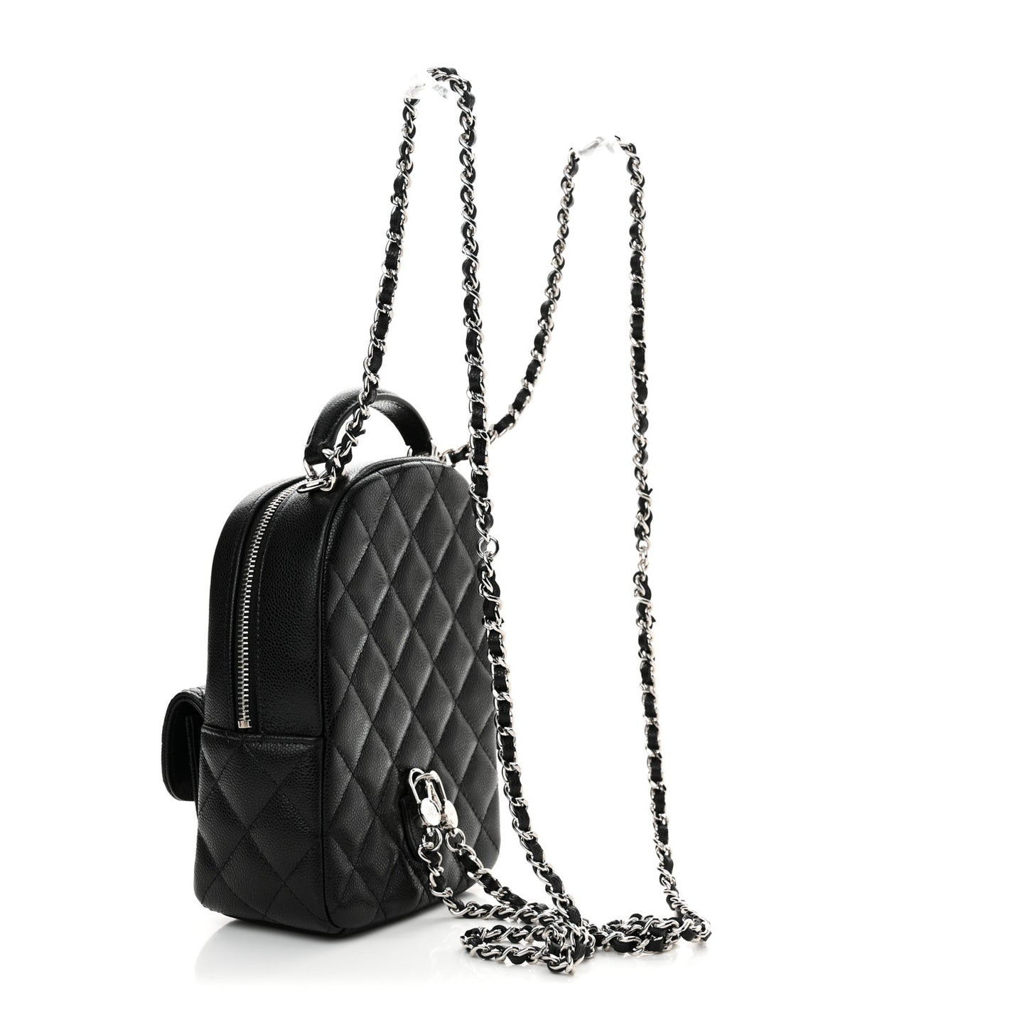 Caviar Quilted CC Mini Classic Backpack Black