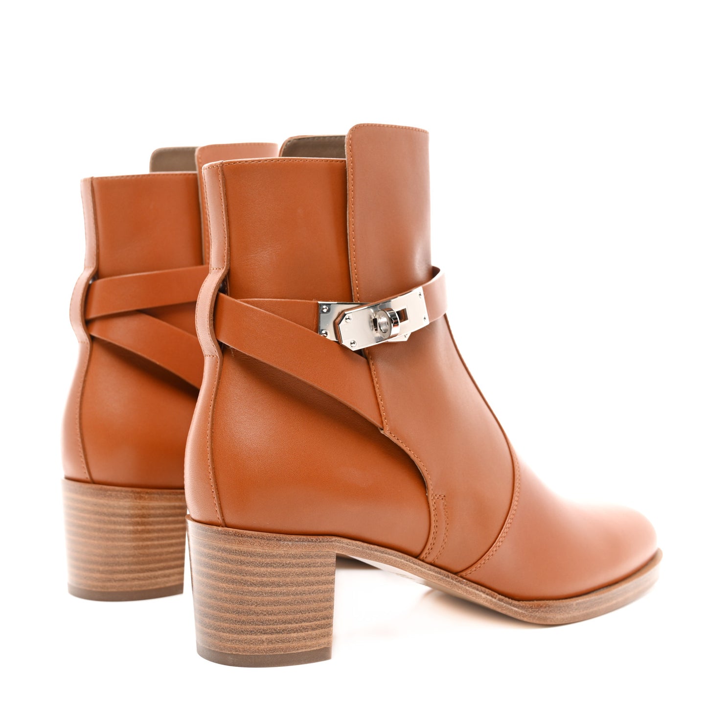 Calfskin Frenchie 50 Ankle Boots 38.5 Naturel
