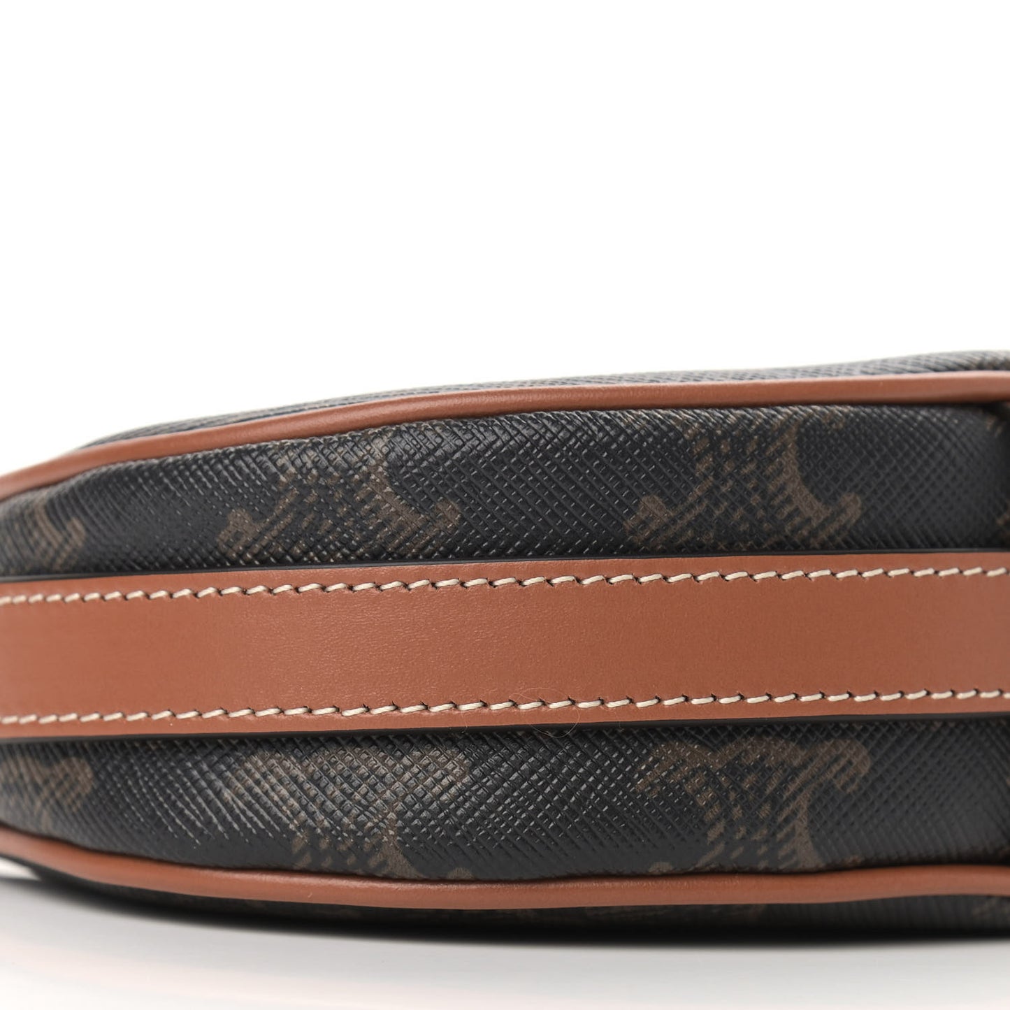 Canvas Calfskin Mini Ava Triomphe Shoulder Bag Tan