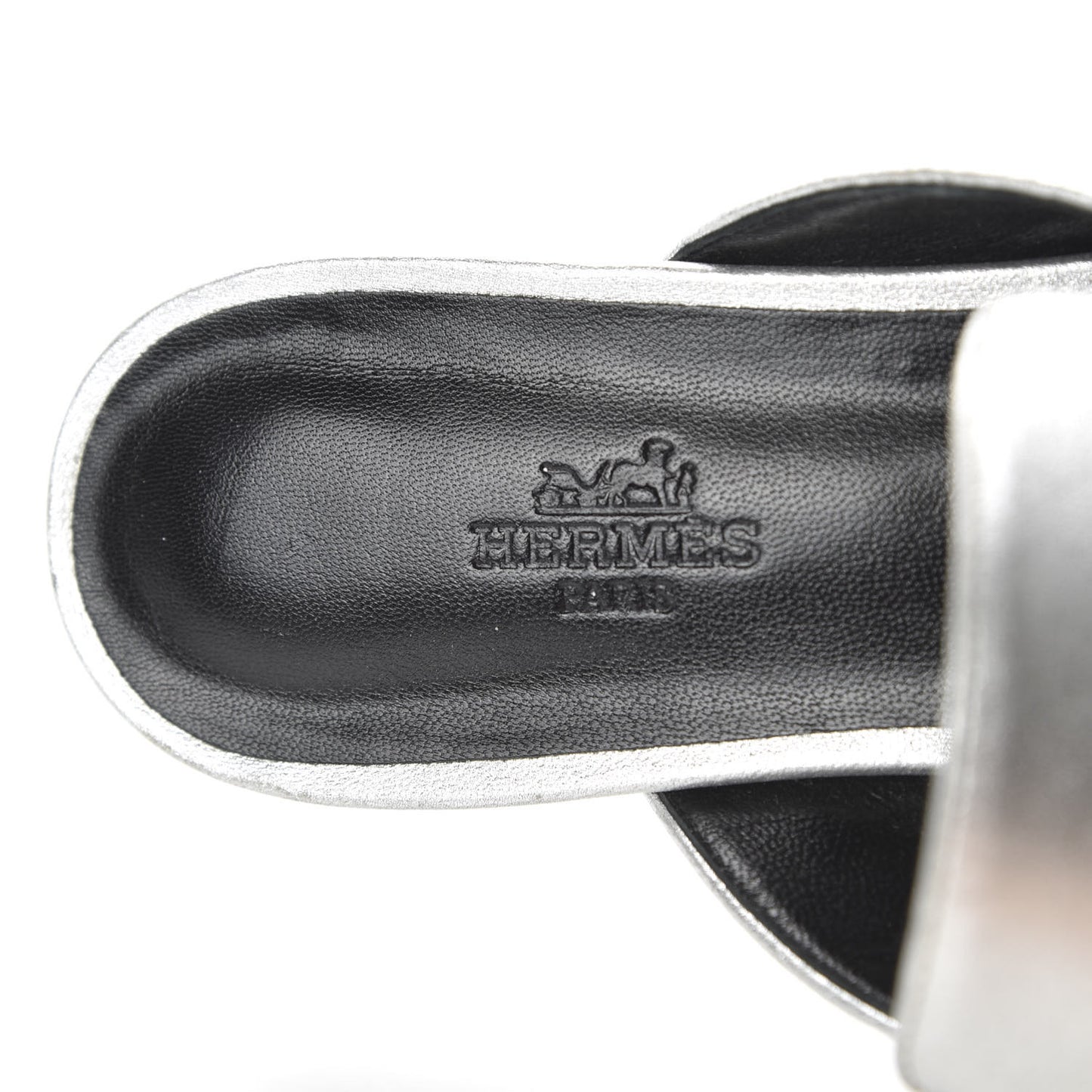 Metallic Nappa Trocadero Mule 37.5 Gris Argento