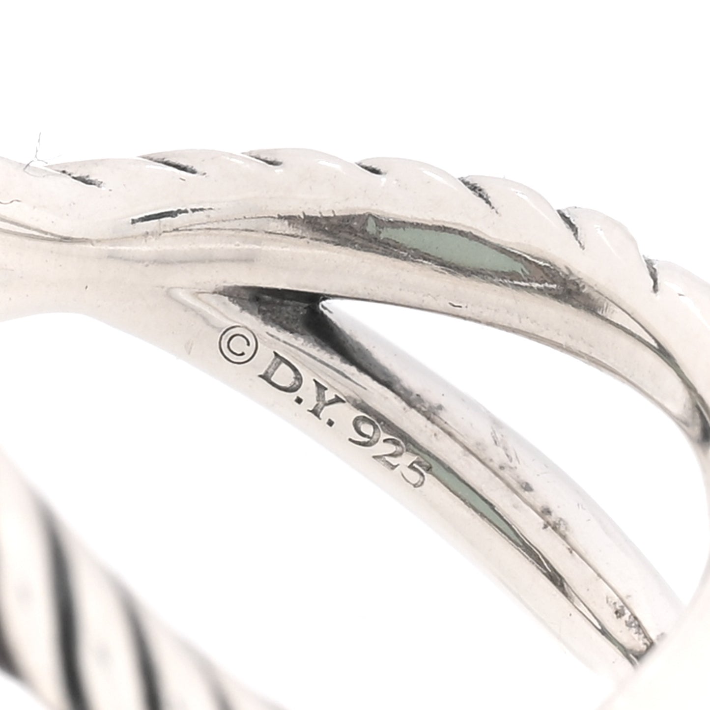 Sterling Silver Chalcedony 11mm Infinity Ring 52 6