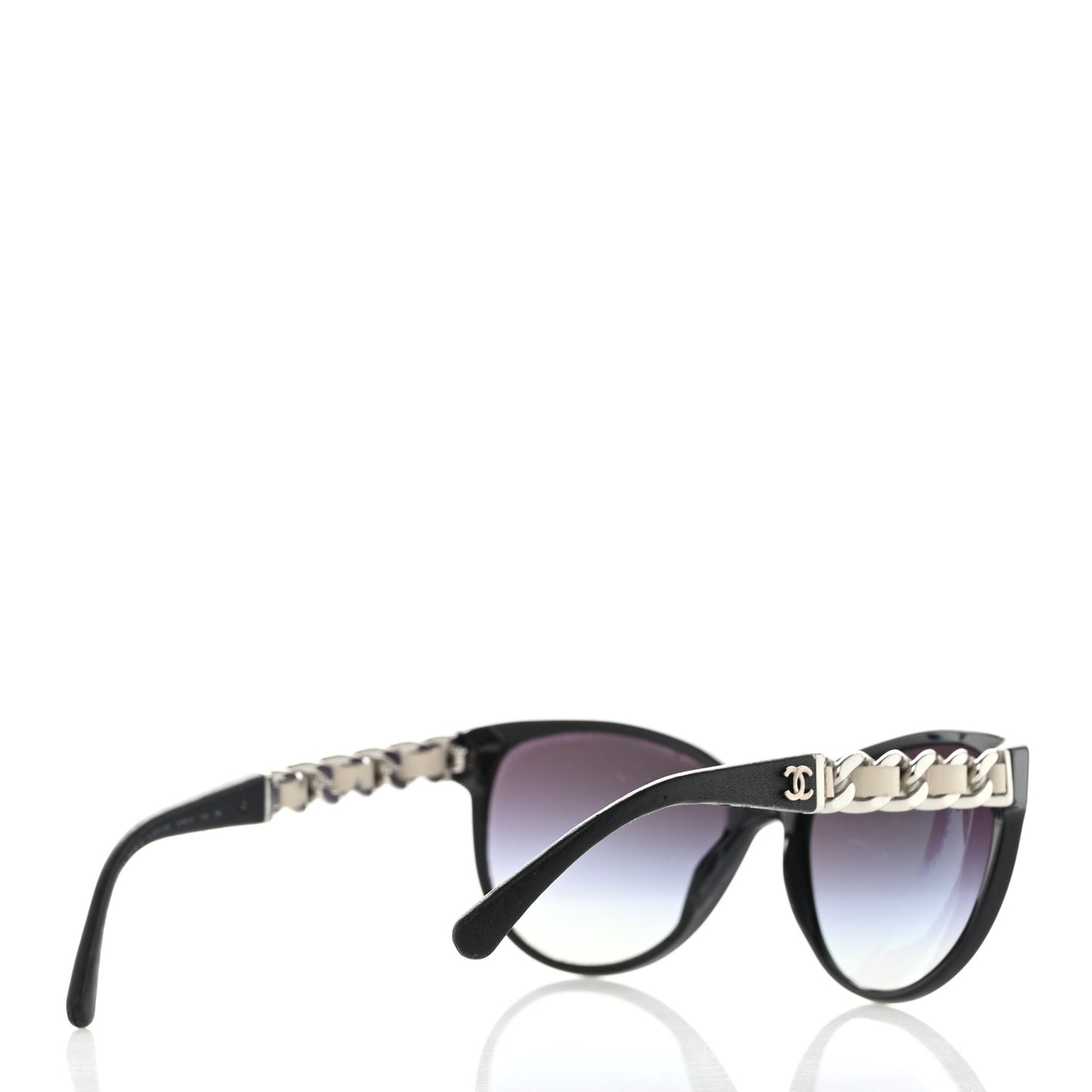 Cat Eye Chain Sunglasses 5215-Q Black
