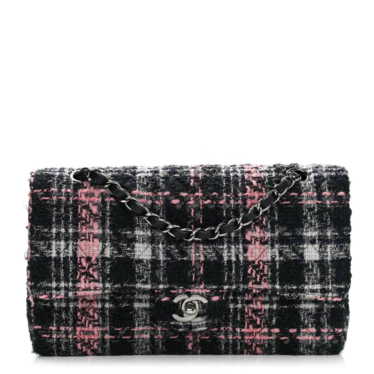 Tweed Quilted Medium Double Flap Multicolor