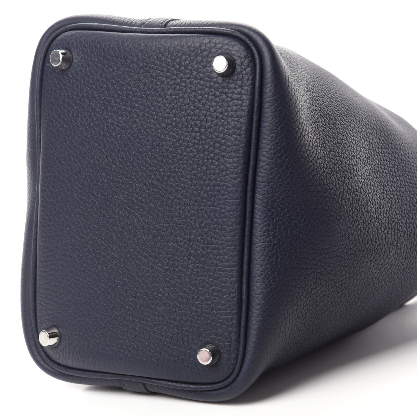 Taurillon Clemence Matte Alligator Picotin Lock Touch 18 PM Bleu Nuit
