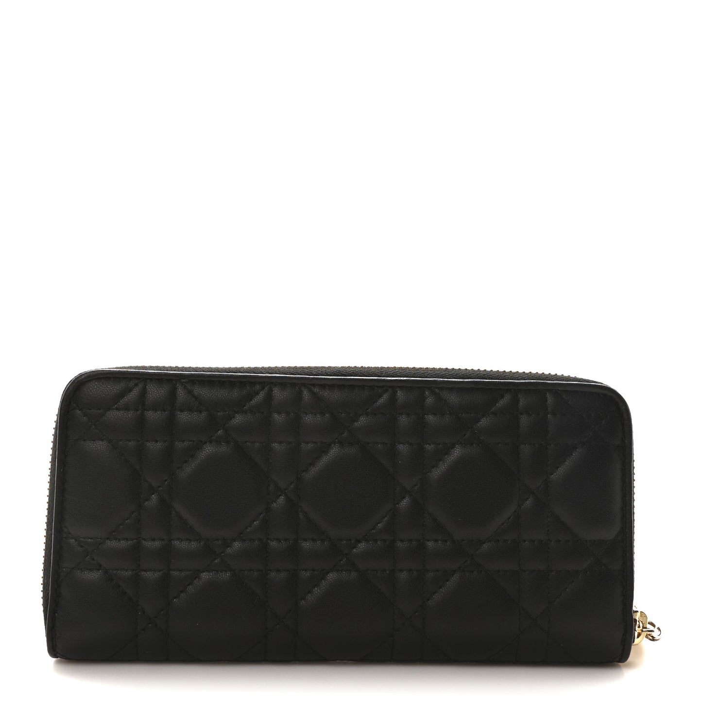 Lambskin Cannage Lady Dior Voyageur Wallet Black