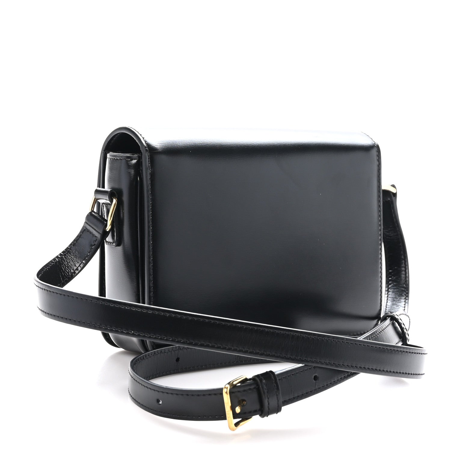 Celine Shiny Calfskin Teen Triomphe Black 3 of 10