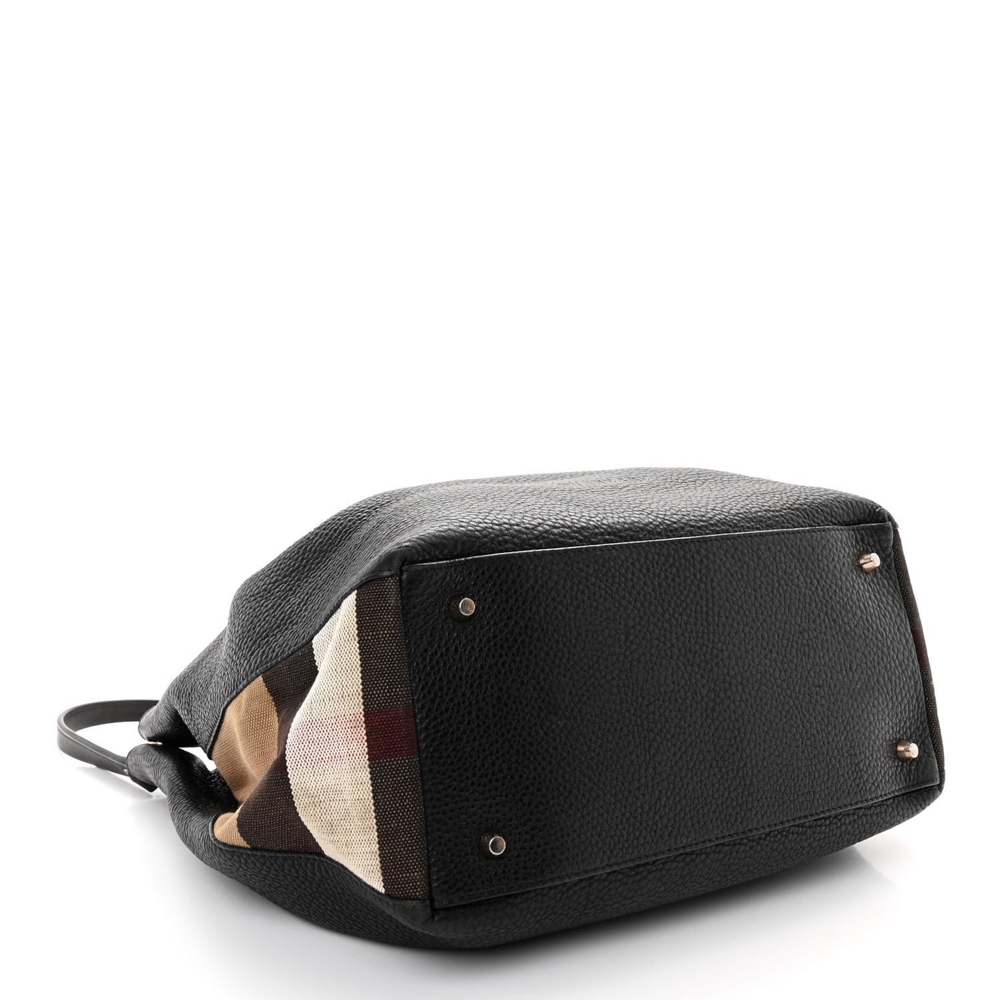Grainy Calfskin House Check Medium Maidstone Black