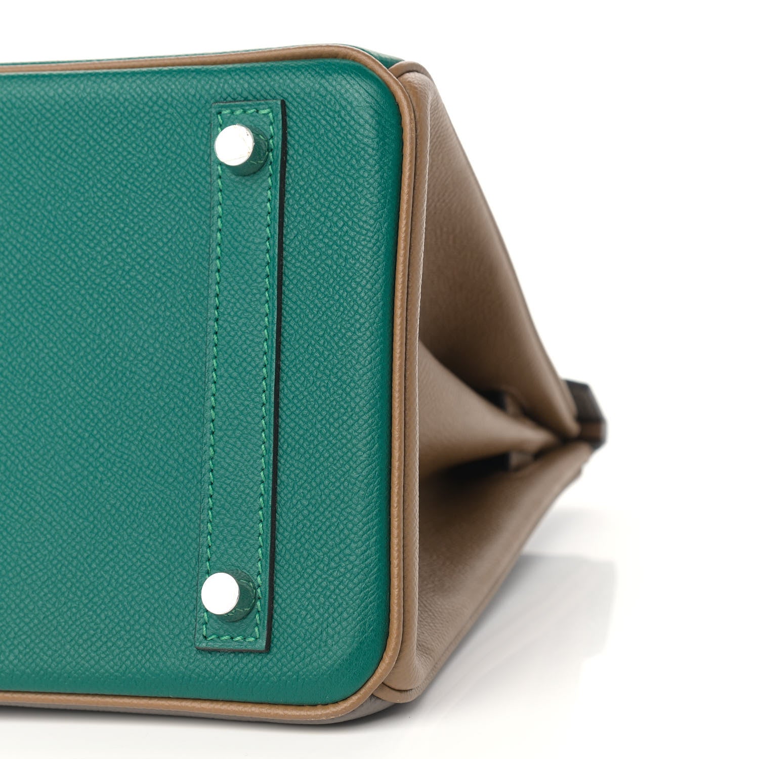 Hermes Epsom Horseshoe Birkin 30 Malachite Etain Caramel 10 of 10