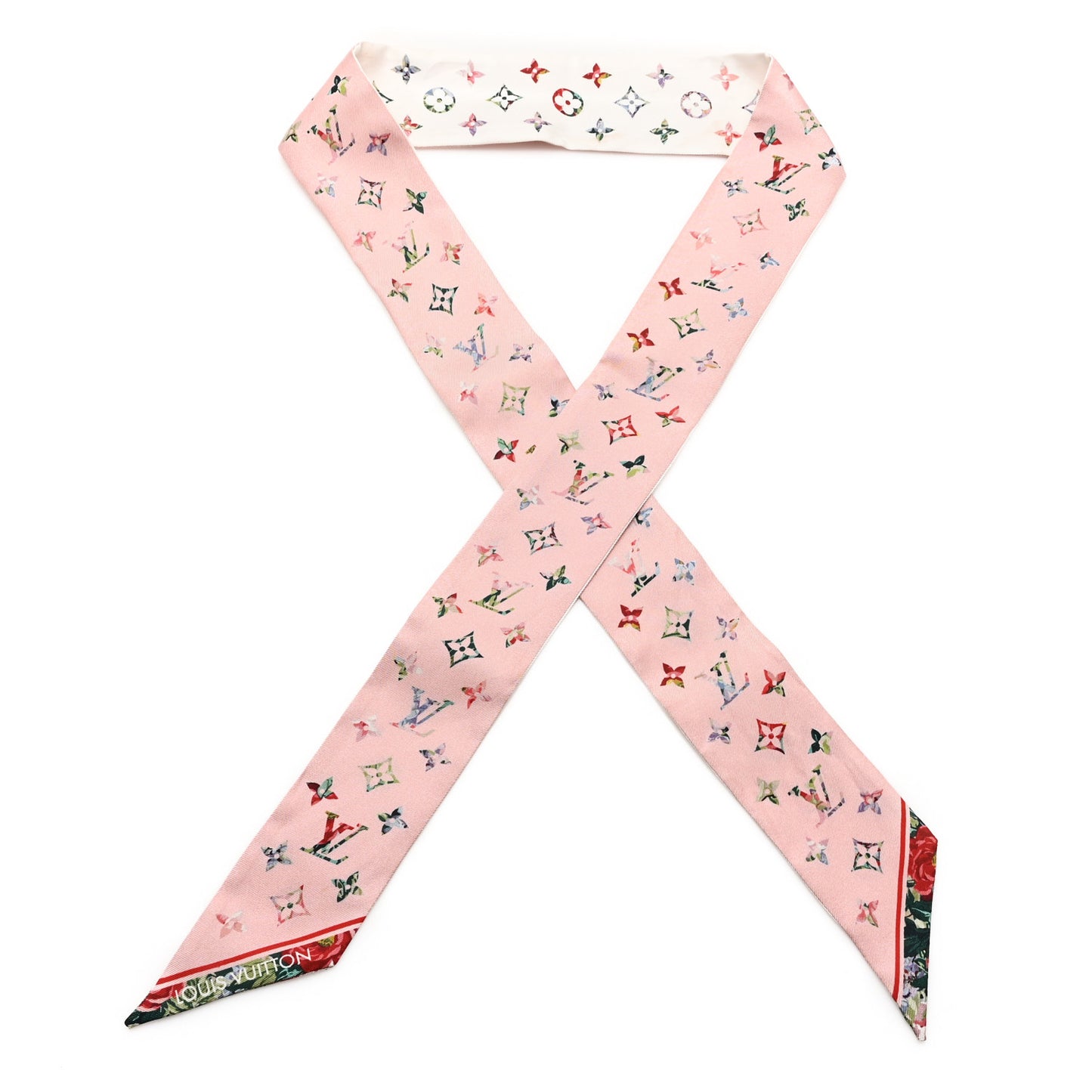 Silk Monogram LV Garden Bandeau Pink