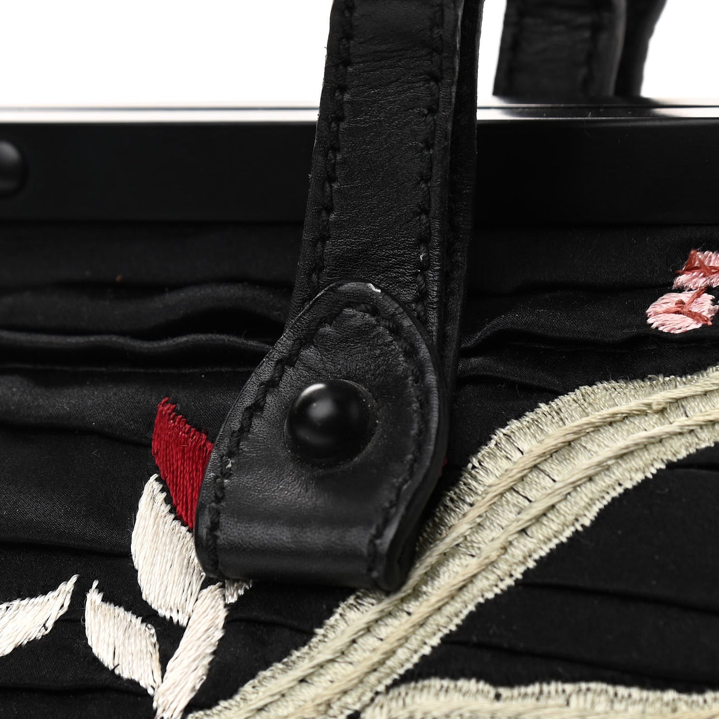 Silk Embroidered Tom Ford Japanese Flower Bag Black