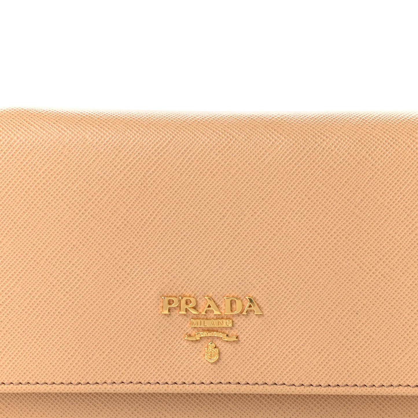 Saffiano Metal Continental Flap Wallet Noisette