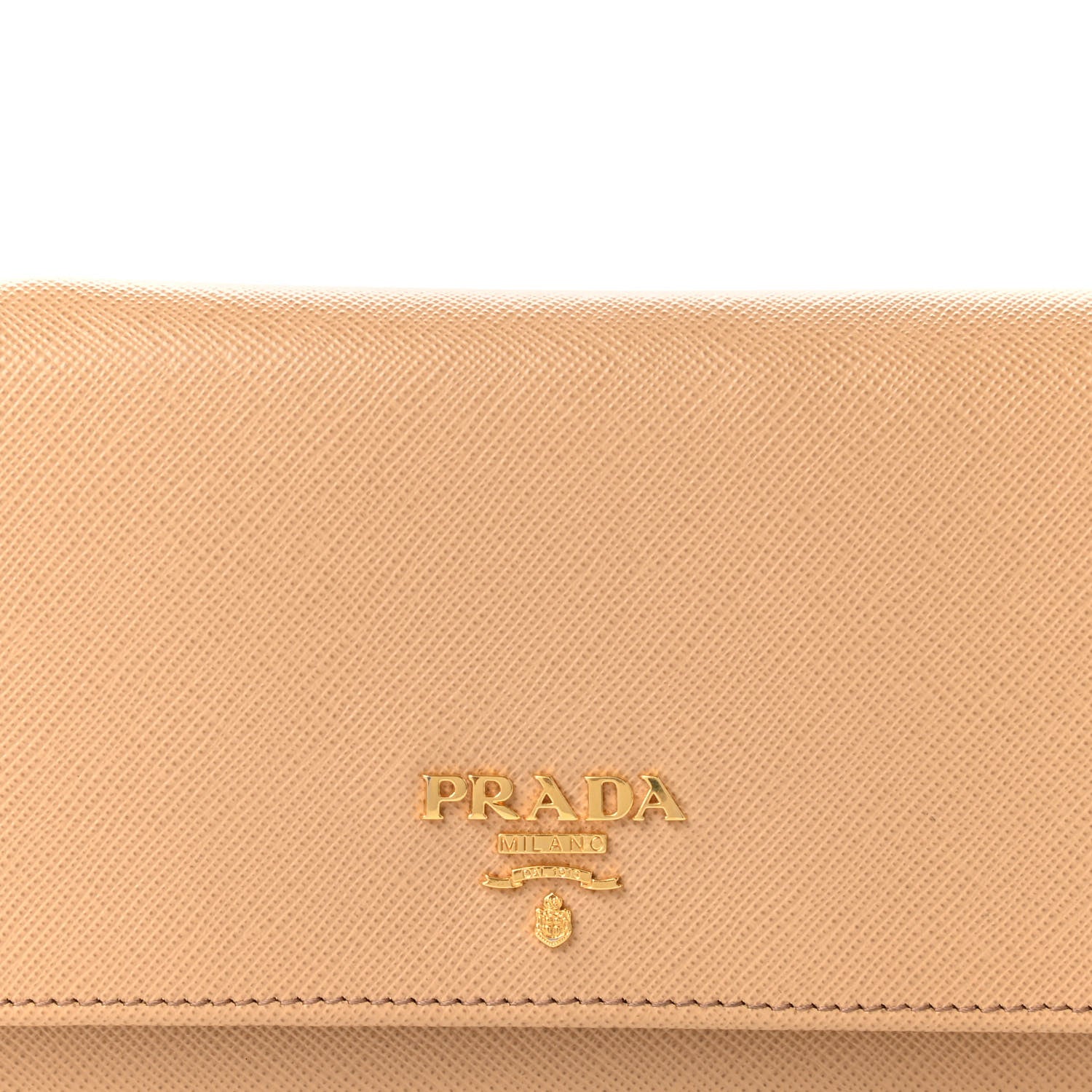 Prada Saffiano Metal Continental Flap Wallet Noisette 9 of 10