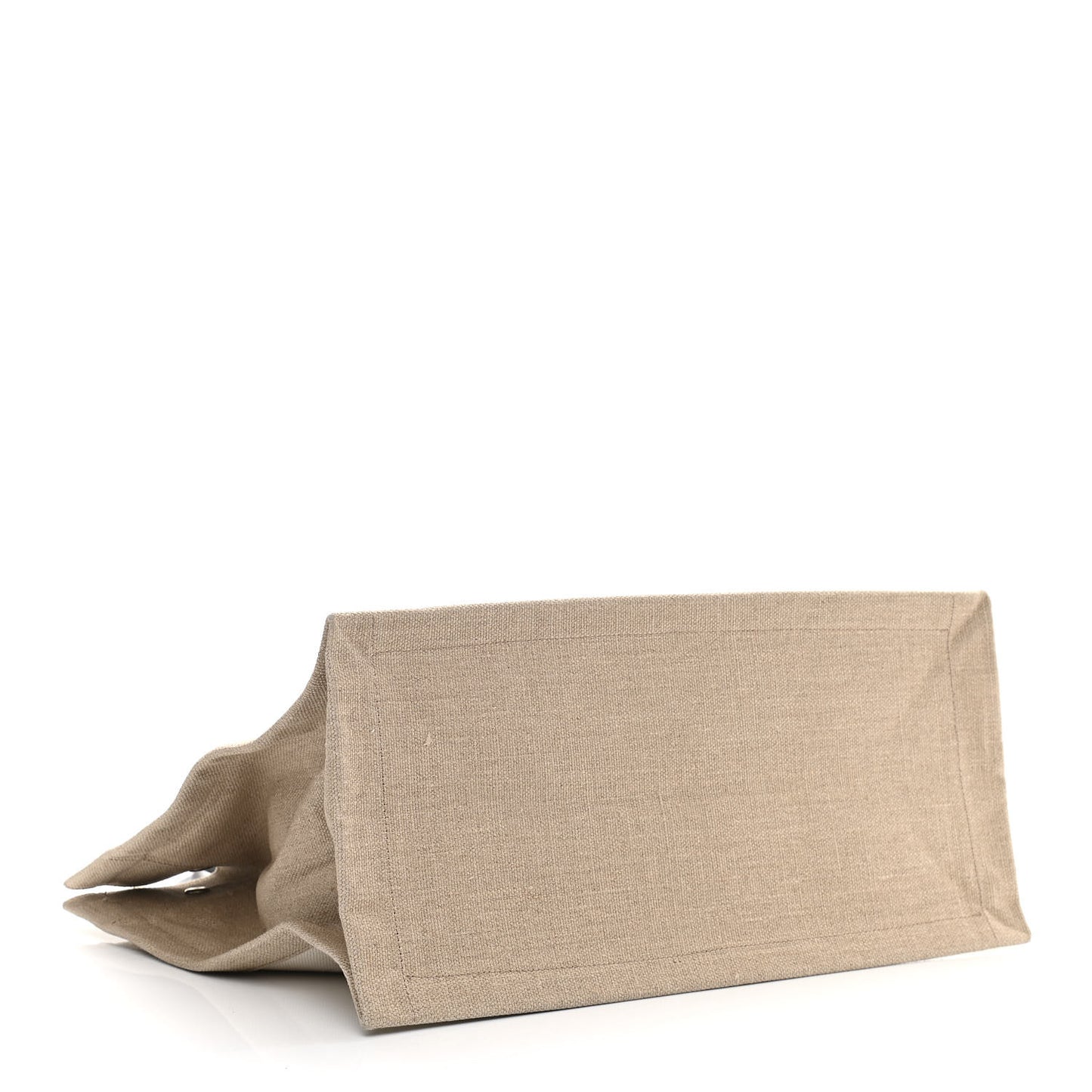 Linen Calfskin Small Rive Gauche Tote Greggio Natural