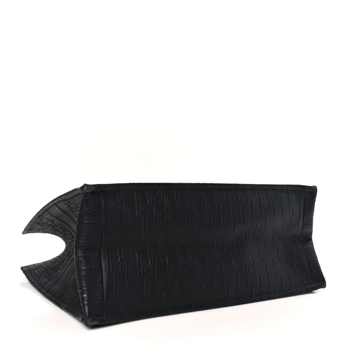 Oblique Calfskin Embossed Large Book Tote Black