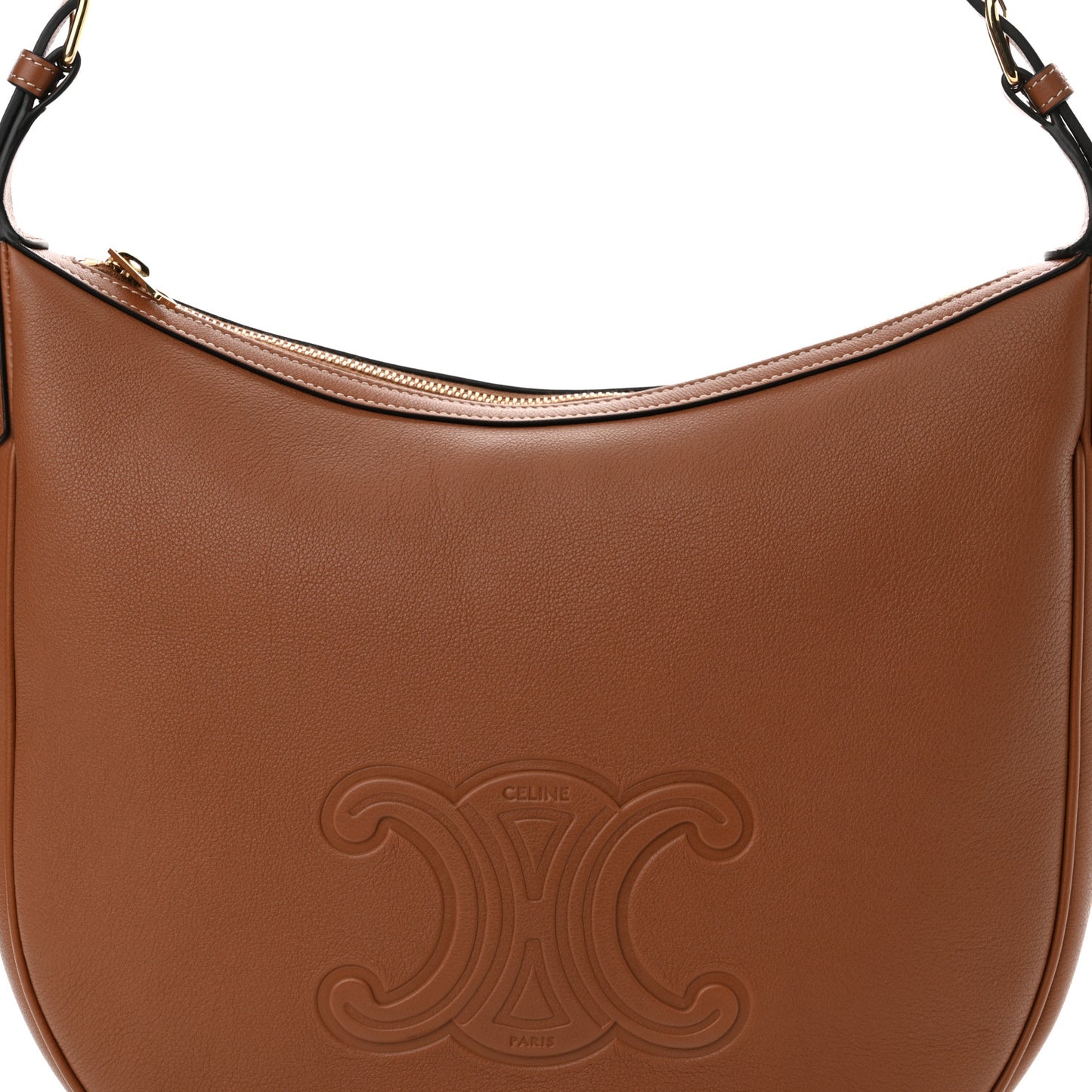Supple Calfskin Medium Triomphe Heloise Shoulder Bag Tan